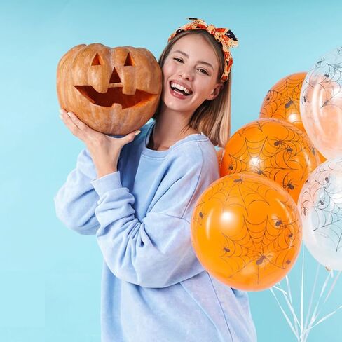 Jaciya Halloween Headband Bow Orange Headbands for Women Girls Pumpkin Ghost Headband Halloween Accessories in Saudi Arabia