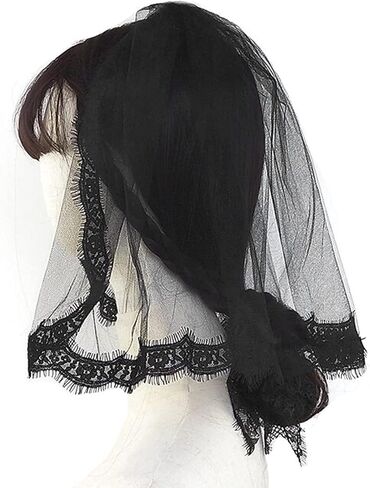 Halloween Veils Cosplay Party Costume Rose Headband Floral Crown Flower Head Piece Veil Headpiece Crown Veil Floral Headband in Saudi Arabia