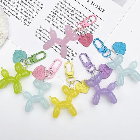 Cute Balloon Dog Design Keychain, Fun Bag Charm Accessories for Purse, Backpack, or Car Keys in Saudi Arabia