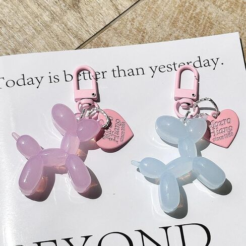 Cute Balloon Dog Design Keychain, Fun Bag Charm Accessories for Purse, Backpack, or Car Keys in Saudi Arabia