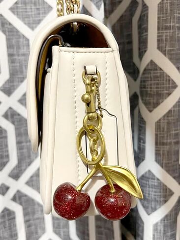 1 Pack Cherry Keychain, Purse Strap Extender, Glitter Cherry Bag Charm with Key Ring and Clip,Extender Chain Charm Accessory for Purses and Bags in Saudi Arabia