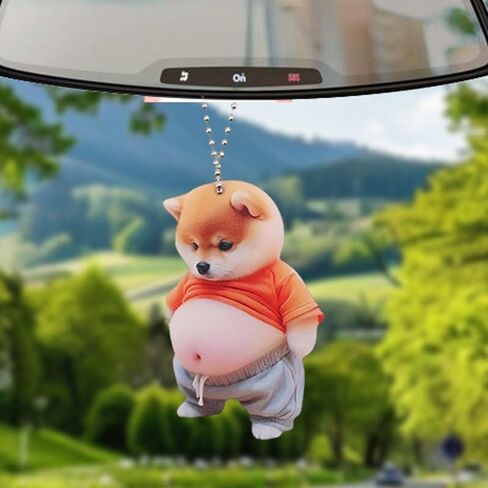 2D Acrylic Cat Dog Car Keychain Hanging Pendant Cartoon Cat Dog Shaped Women's Backpack Decoration Car Accessories in Saudi Arabia