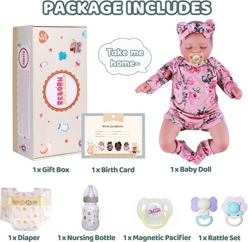BABESIDE Lifelike Reborn Baby Dolls - 20 inch Sleeping Realistic Newborn Baby Dolls Soft Body Real Life Baby Dolls Girl with Accessories Gifts for Kids Age 3 + & Collection in Kuwait