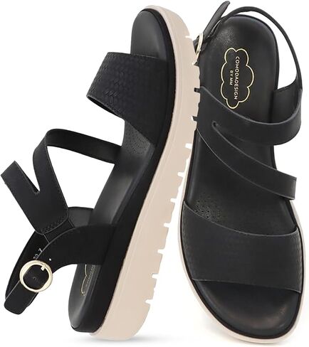 YOKI TUNSA-20 Women's Wedge Platform Sandals – Strappy Sandals With Arch Support, Comfortable Dress Sandals, Summer Platform Sandals in Saudi Arabia