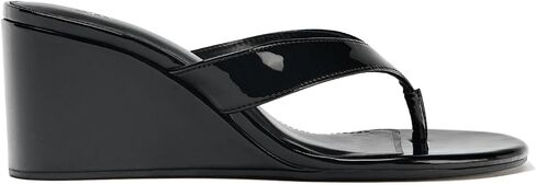 Patent Leather Wedge Flip Flops for Women Open Round Toe Comfort Arch Support Slip On High Heel Thong Sandals for Summer Fashion Travel Vacation Party Date Slides in Saudi Arabia