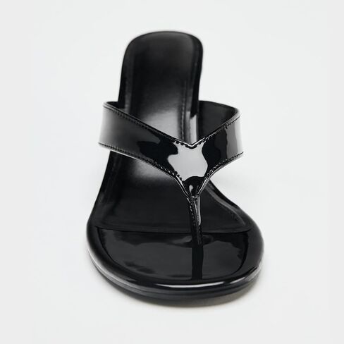 Patent Leather Wedge Flip Flops for Women Open Round Toe Comfort Arch Support Slip On High Heel Thong Sandals for Summer Fashion Travel Vacation Party Date Slides in Saudi Arabia