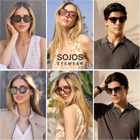 SOJOS Retro Polarized Round Sunglasses Womens Mens Vintage Panto Sun Glasses 70s 80s 90s Circle Shades SJ2378 in Saudi Arabia