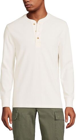 Lands' End Men's Long Sleeve Thermal Waffle Henley in Saudi Arabia