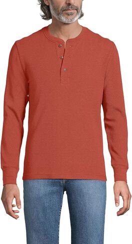 Lands' End Men's Long Sleeve Thermal Waffle Henley in Saudi Arabia