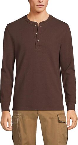 Lands' End Men's Long Sleeve Thermal Waffle Henley in Saudi Arabia