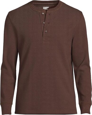 Lands' End Men's Long Sleeve Thermal Waffle Henley in Saudi Arabia