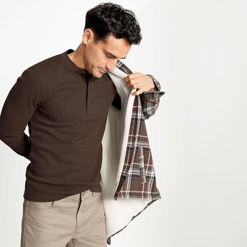 Lands' End Men's Long Sleeve Thermal Waffle Henley in Saudi Arabia