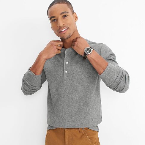 Lands' End Men's Long Sleeve Thermal Waffle Henley in Saudi Arabia