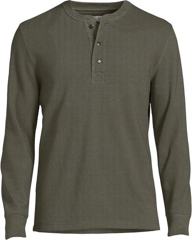 Lands' End Men's Long Sleeve Thermal Waffle Henley in Saudi Arabia