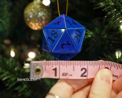 D20 Ornament [Blue and Black Holographic, 2"] - Hanging DND Charm Dangler Dodecahedron - A Magical Christmas Tree Holiday Season Gift for him or her - GameGleam in Saudi Arabia