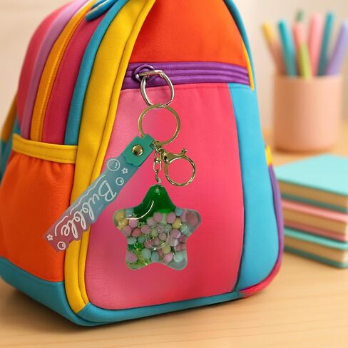 Stars Bubble Liquid Keychain – Cute Wristlet Key Holder for Women – Funny Bag Charm for Kids & Car Key Ring in Saudi Arabia
