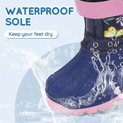 Toddler Warm Boots Girls Winter Snow Boots Child Rain Boot Waterproof Shoes Outdoor in Kuwait