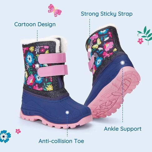 Toddler Warm Boots Girls Winter Snow Boots Child Rain Boot Waterproof Shoes Outdoor in Kuwait