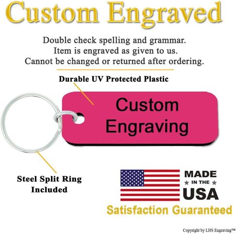 | Personalized Keychain Engraved Light Blue Plastic Tag White Font in Kuwait