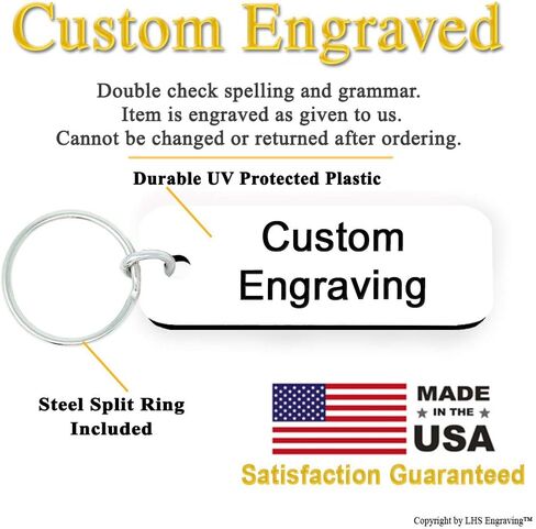 | Personalized Keychain Engraved Light Blue Plastic Tag White Font in Kuwait