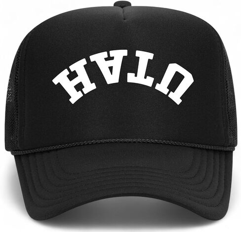 Utah Upside Down Reversed Vintage Trucker Hat | UT | Premium Adjustable Snapback Baseball Hat for Men & Women in Saudi Arabia