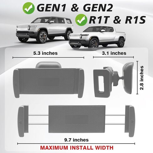 BestEvMod Seat Back Second Row Tablet Holder for Rivian R1T/R1S & Rivian R2 in Saudi Arabia