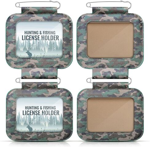 2 Pcs Hunting License Holder Waterproof Double License Tag Holder Camo Weatherproof License Holder with Pin and Clear Window Fishing License Holder for Hunting Fishing Archery Tags Permits in Saudi Arabia