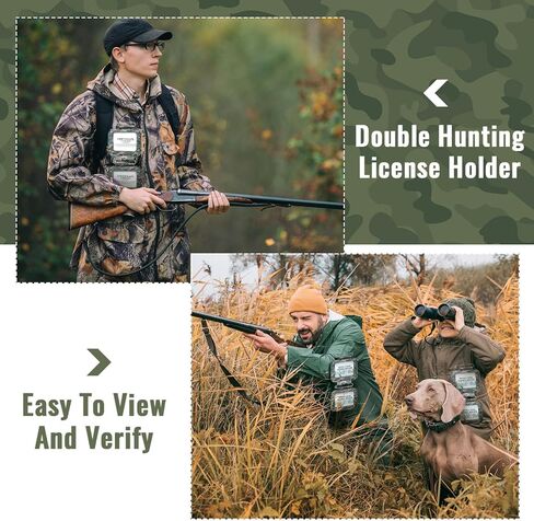 2 Pcs Hunting License Holder Waterproof Double License Tag Holder Camo Weatherproof License Holder with Pin and Clear Window Fishing License Holder for Hunting Fishing Archery Tags Permits in Saudi Arabia