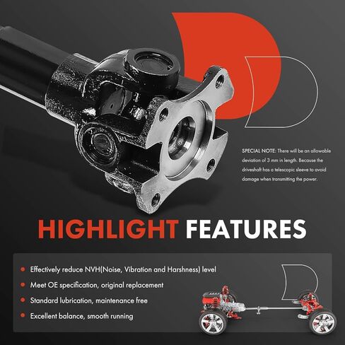 A-Premium Rear Drive Shaft Prop Shaft Driveshaft Assembly Compatible with Ford F-250 Super Duty 1999-2002, F-350 Super Duty 1999-2001, Extended Cab Pickup, 4WD, Automatic Trans, 81.0" Bed, 142.0" WB in Saudi Arabia