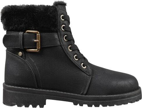 Lamo Women's Kit Lace-Up Boots - Stylish Boots with PU Upper, Faux Fur Collar, NeverWet Water and Stain Resistance,TPR Outsole - 7" Height with Medial Side Zipper and Premium Faux Fur Lining in Saudi Arabia
