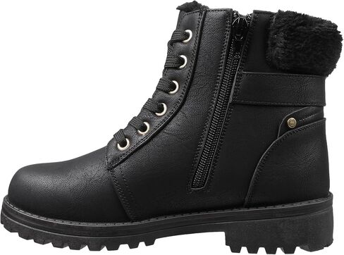 Lamo Women's Kit Lace-Up Boots - Stylish Boots with PU Upper, Faux Fur Collar, NeverWet Water and Stain Resistance,TPR Outsole - 7" Height with Medial Side Zipper and Premium Faux Fur Lining in Saudi Arabia