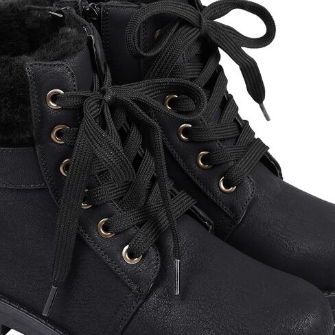 Lamo Women's Kit Lace-Up Boots - Stylish Boots with PU Upper, Faux Fur Collar, NeverWet Water and Stain Resistance,TPR Outsole - 7" Height with Medial Side Zipper and Premium Faux Fur Lining in Saudi Arabia