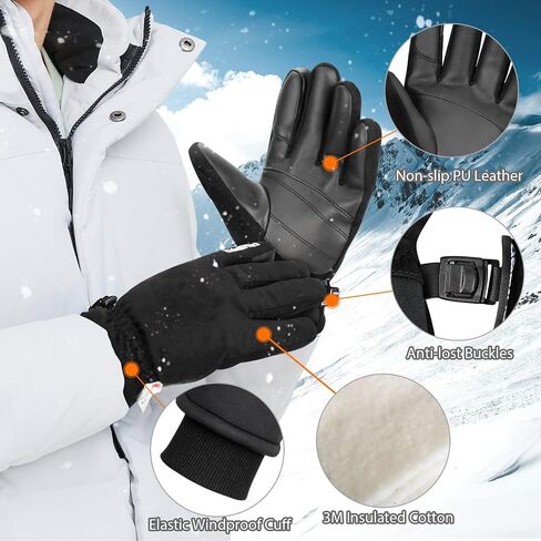 Cevapro Winter Thermal Gloves for Men Women, -20℉ Anti-Slip Waterproof Deerskin Suede Insulated Touchscreen Gloves. in Saudi Arabia