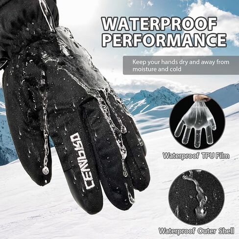 Cevapro Winter Thermal Gloves for Men Women, -20℉ Anti-Slip Waterproof Deerskin Suede Insulated Touchscreen Gloves. in Saudi Arabia