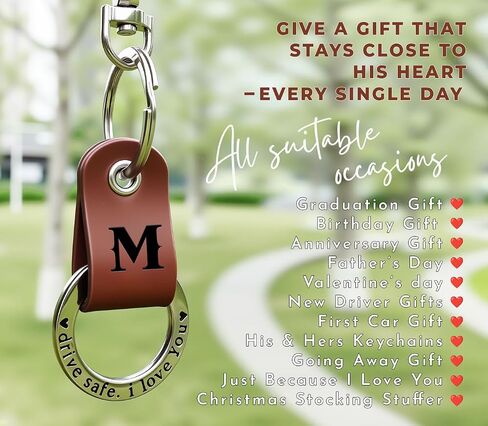 Embossed Leather Keychain, Personalized Keychain For Him, Engrave with Name Initial, Gift for Him, Boyfriend Gifts in Kuwait