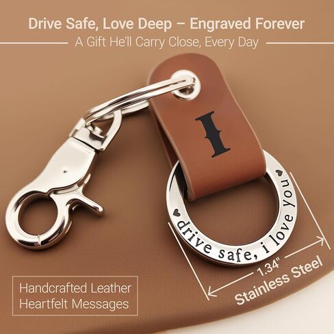 Embossed Leather Keychain, Personalized Keychain For Him, Engrave with Name Initial, Gift for Him, Boyfriend Gifts in Kuwait