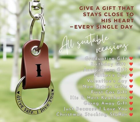 Embossed Leather Keychain, Personalized Keychain For Him, Engrave with Name Initial, Gift for Him, Boyfriend Gifts in Kuwait