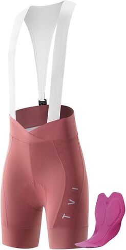 ROCKBROS TVI Women's Cycling Bib Shorts with Magnetic Closure & Padded Chamois Padded Bike Shorts Women Pink Yellow in Saudi Arabia