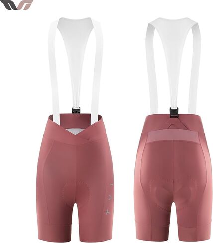 ROCKBROS TVI Women's Cycling Bib Shorts with Magnetic Closure & Padded Chamois Padded Bike Shorts Women Pink Yellow in Saudi Arabia