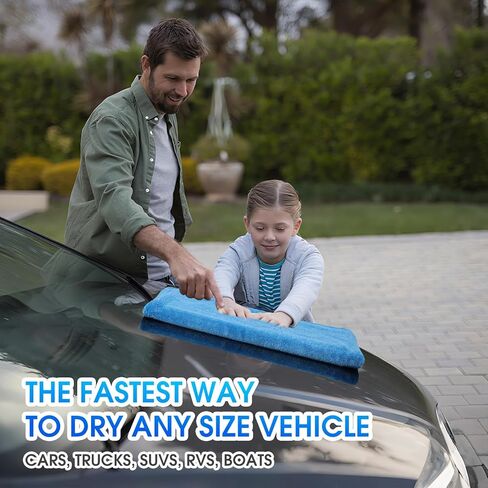 منشفة تجفيف السيارة، 48 بوصة × 24 بوصة، منشفة كبيرة جدًا ملتوية لتفصيل السيارة، 1300 جرام في المتر المربع، فائقة الامتصاص، قطعة قماش تنظيف من الألياف الدقيقة خالية من الخطوط للسيارات والشاحنات وسيارات الدفع الرباعي كاملة الحجم in Kuwait