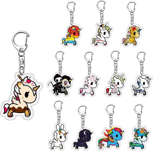 Tokidoki المفاتيح Unicorno المفاتيح الاكريليك موضة مشبك قفل حلقات المفاتيح حقيبة العرافة لمحبي Unicorno in Kuwait