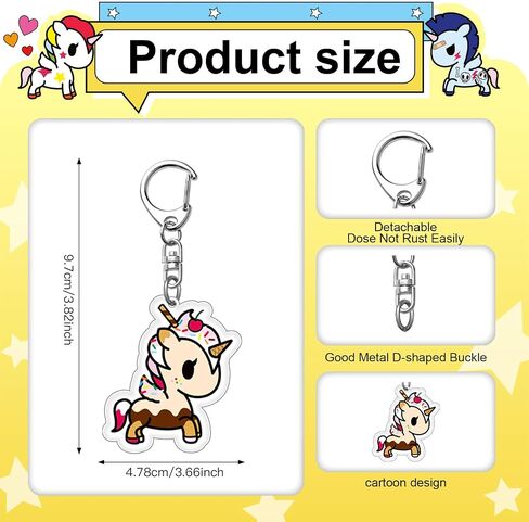 Tokidoki المفاتيح Unicorno المفاتيح الاكريليك موضة مشبك قفل حلقات المفاتيح حقيبة العرافة لمحبي Unicorno in Kuwait