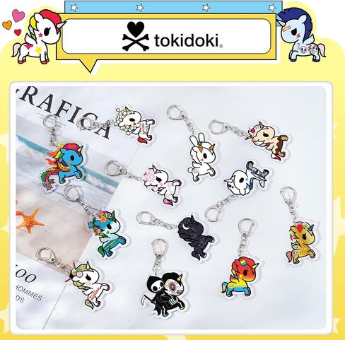 Tokidoki المفاتيح Unicorno المفاتيح الاكريليك موضة مشبك قفل حلقات المفاتيح حقيبة العرافة لمحبي Unicorno in Kuwait