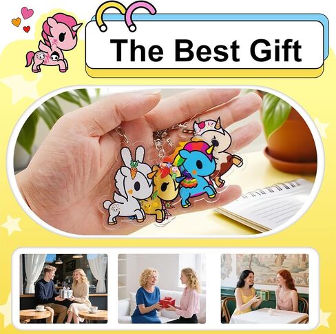 Tokidoki المفاتيح Unicorno المفاتيح الاكريليك موضة مشبك قفل حلقات المفاتيح حقيبة العرافة لمحبي Unicorno in Kuwait