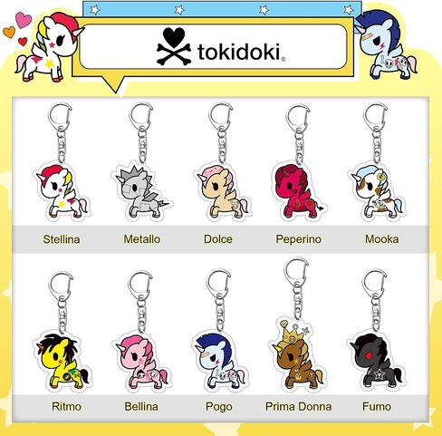 Tokidoki المفاتيح Unicorno المفاتيح الاكريليك موضة مشبك قفل حلقات المفاتيح حقيبة العرافة لمحبي Unicorno in Kuwait