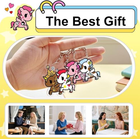 Tokidoki المفاتيح Unicorno المفاتيح الاكريليك موضة مشبك قفل حلقات المفاتيح حقيبة العرافة لمحبي Unicorno in Kuwait