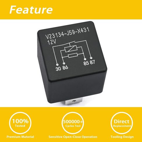 Automotive Relay 1 Packs V23134-J59-X431, V23136-J4-X60, V23134-J52-X429, V23134-J52-D642 9804768080 Relay 70A 12V 4 Pins in Saudi Arabia