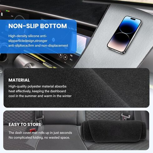 غطاء لوحة أجهزة القياس متوافق مع ملحقات كاديلاك إسكاليد 2007-2014، ملحقات داخلية لغطاء لوحة أجهزة القياس غير قابلة للانزلاق، واقي من الأشعة فوق البنفسجية مناسب حسب الطلب in Kuwait