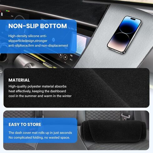 Dash Cover Compatible with Cadillac Escalade 2007-2014 Accessories,Nonslip Dashboard Cover Mat Interior Accessories,Custom Fit Dash mat Sunshade UV Protector in Saudi Arabia