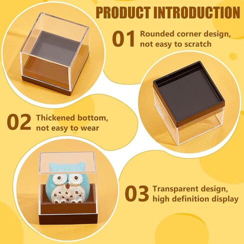 BENECREAT 12 Pcs Mineral Sample Case, 1x1x1 Inch Clear Display Case, Cube Display Box for Storage Jewelry Storage Container Home Countertop in Saudi Arabia